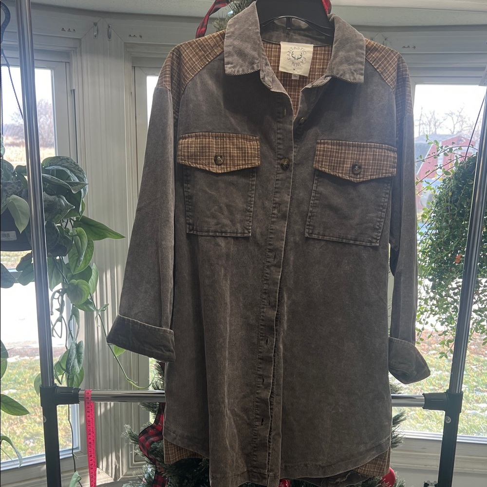 Fantastic Fawn Corduroy Plaid Shaket